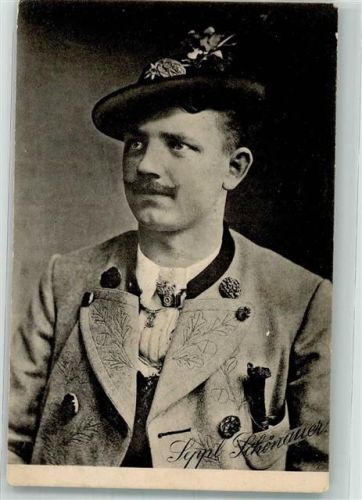 Miesbach 1909 Seppl Schönauer aus dem Trio Leitzachtaler Trachtenjacke