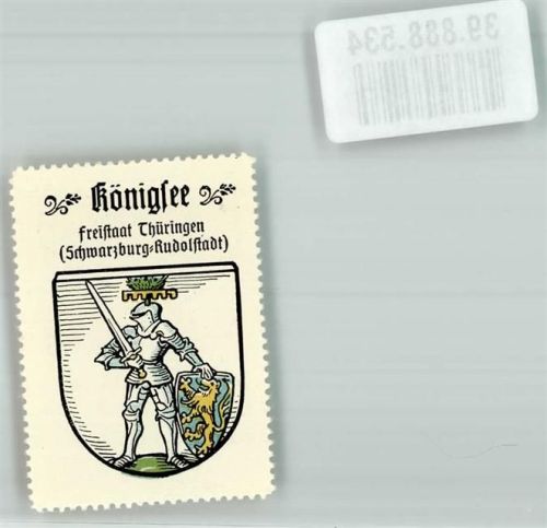07426 O6824 Königsee Vignette Freistaat Thüringen Schwarzburg Rudolfstadt