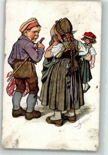 Schwarzwald-Tracht Abschied Verlag Siegfr. Bäcker Nr.10 Beithan, E. 1916 Gebrauchsspuren
