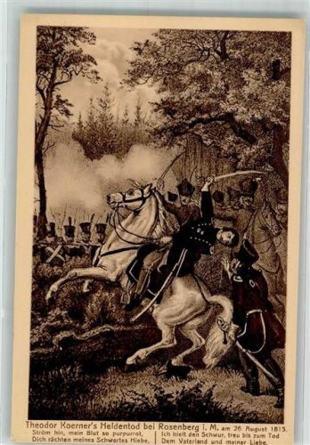 1913 Körner Serie Nr. VIII Heldentod bei Rosenberg 1813