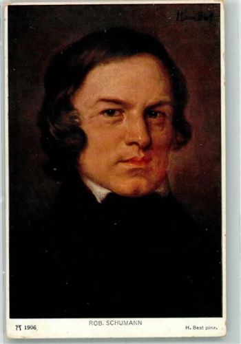 sign. Best Portrait des Komponisten in jungen Jahren Ackermann's Verlag Serie 160 Schumann, R. Künstlerkarte