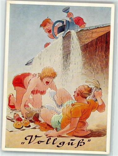 Paar bekommt beim Picknick einen Vollguss von oben Humor Verlag Lengauer Nr. 3201