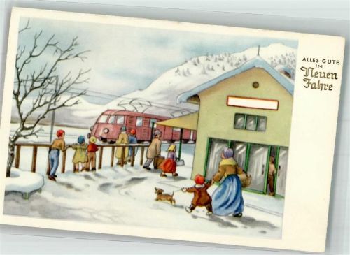 Neujahr Am Bahnhof Verlah Haering Nr. 475