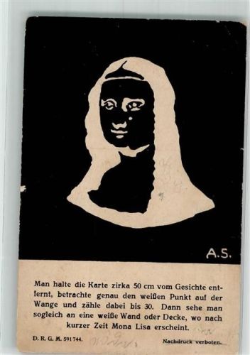 D.R.G.M. Nr.591744 Mona Lisa sign. A.S. Künstlerkarte