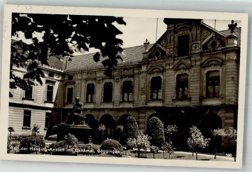 86150 W8900 Göggingen , Bay 1940 - Hofrat Friedrich Hessing'sche Heilanstalt mit Denkmal Verlag Jakob Feldbauer