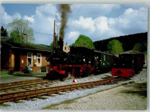 09477 O9308 Jöhstadt Foto AK Eisenbahn Preßitztalbahn Foto Jacobi
