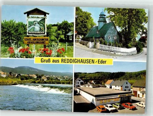 35116 W3559 Reddighausen - Wegweiser Geschäft EDEKA Auto