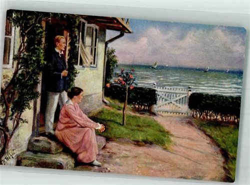 PFB Nr. 4496 sign. H. Wehm : Ferientage am Meer Liebespaar Urlaub - Deutsche Meister