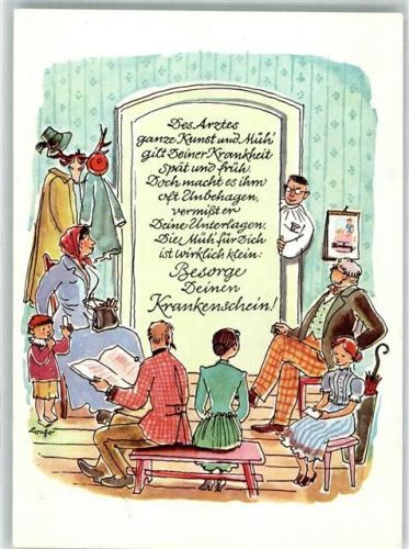 1984 Comic Wartezimmer beim Arzt : Besorge den Krankenschein