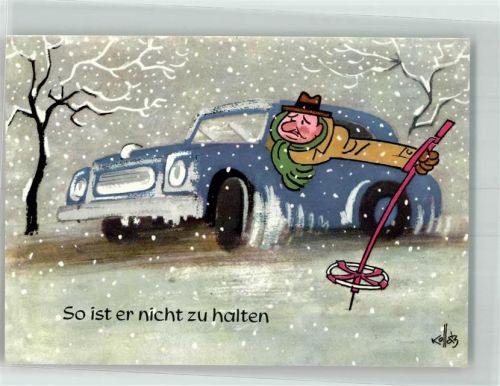 Altötting sign. Kollatz Mann maövriert sein Auto mit Skistock durch den Winter Volkswagenhändler Franz Vogl