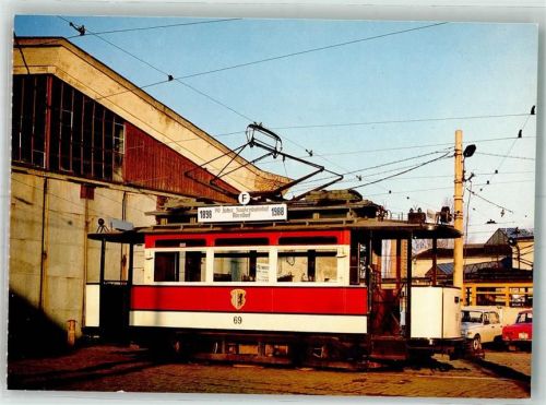 09212 O9102 Limbach-Oberfrohna 1988 Foto AK Straßenbahn Tw 1169 Wagenhalle Altendorf Foto Böttger Ort lt. Fotograf