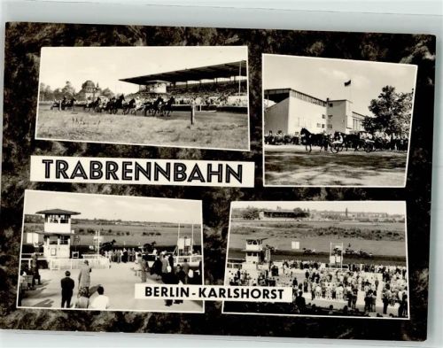 O1157 Karlshorst Trabrennbahn Pferderennen