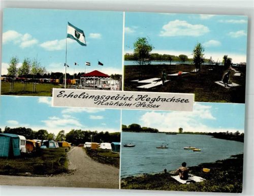64569 W6085 Nauheim , Kr Groß-Gerau - Campingplatz und Minigolf am Hegbachsee