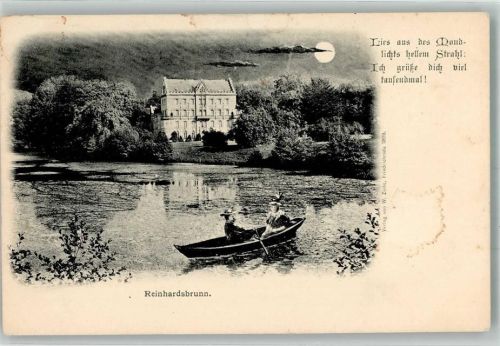 Reinhardsbrunn Ruderboot Bei Mondschein