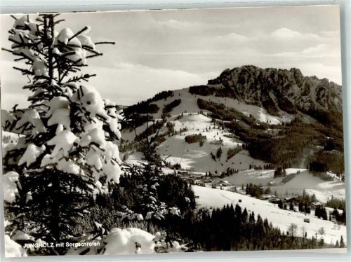Jungholz Winter Sorgschrofen Foto Original aus Archiv eines Ansichtskartenverlags