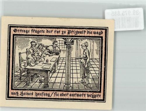 16928 O1920 Pritzwalk 1922 Notgeldschein Stadthauptkasse Platzanweisung über 1.50 Mark