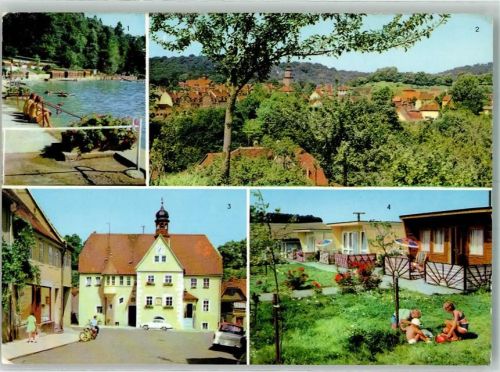 Rastenberg 1976 Schwimmbad Rathaus Pension Bungalow-Siedlung