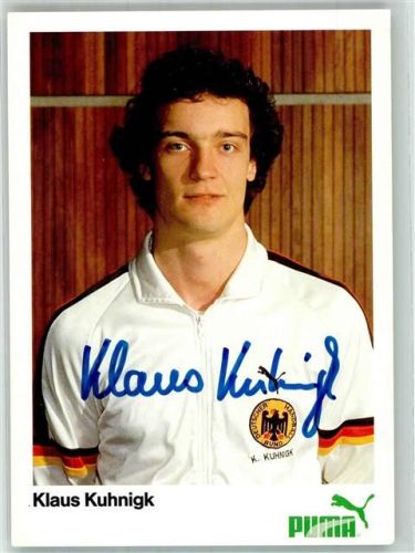 Portrait des Handballnationalspielers Klaus Kuhnigk von den Reinickendorfer Füchsen mit Autogramm Sport 1982 KEINE AK