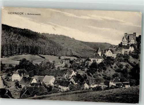 Berneck 1918 mit Schloss Berneck und Laurentiuskirche