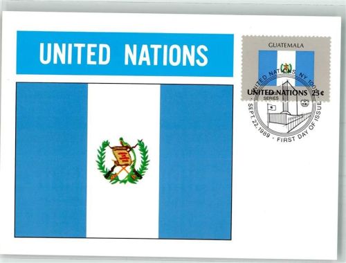Guatemala-Stadt 1989 Wappen Flaggen der Nationen Briefmarke Bildseite