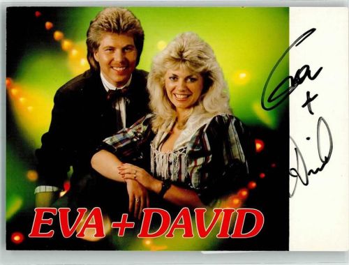 Portrait von Eva und David mit Autogramm