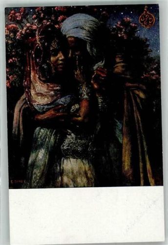 Nr. 193 sign. E. Dinet : Arabische Liebesnacht Erotik Typen