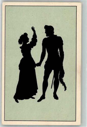 Lysander und Hermia Schattenriß Karte Kunstwart Nr. 38