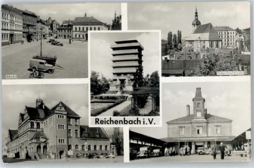 Reichenbach Markt, Peter-Paul-Kirche, Hochhaus, Bahnhof