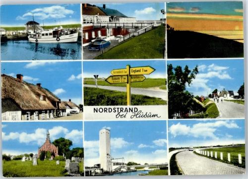 25845 W2251 Nordstrand - Friedhof , Hafen