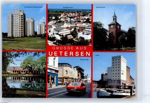 25436 W2082 Uetersen - Hochhäuser Klosterkoppel, Klosterkirche, Hafen, Hauptstraße, Rosarium