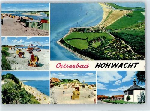 Hohwacht Strand, Hohes Ufer, Berliner Platz, Kirche, Campingplatz, Fliegeraufnahme