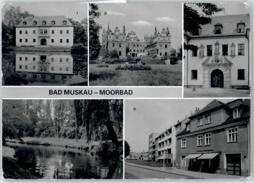 02953 O7582 Bad Muskau - Schloss, Schlossruine, Park, Kirchstraße AKU1