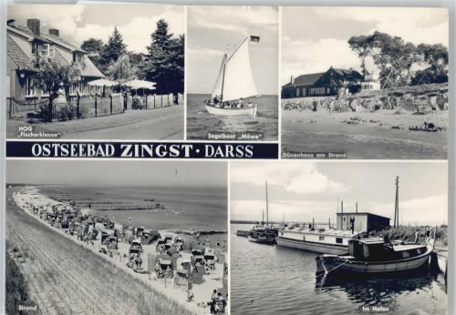 Ostseebad Zingst a Darß HO- GASTSTÄTTE Fischerklause, Segelboot Möw, Strand, Dünenhaus, Hafen