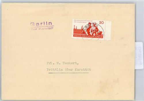 Karstädt Landpoststempel Garlin
