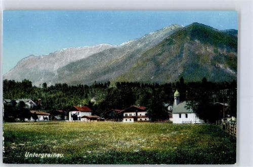 Untergrainau Kirche, Ortsansicht, Alpenpanorama