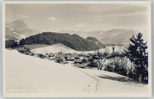 87527 W8972 Altstädten , Allgäu - Totalaufnahme, Winterbild