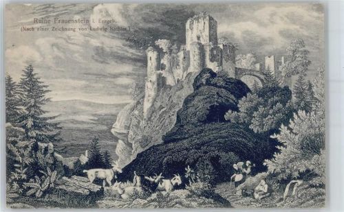 09623 O9202 Frauenstein - Ruine, nach einer Zeichnung von Ludwig Richter