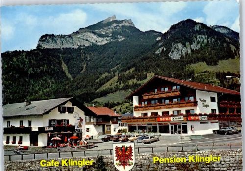 6212 Maurach - Cafe, Pension Klingler, Terrasse, Parkplatz, Autos