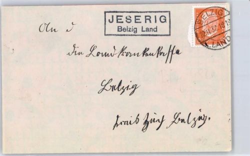Belzig Landpoststempel Jeserig
