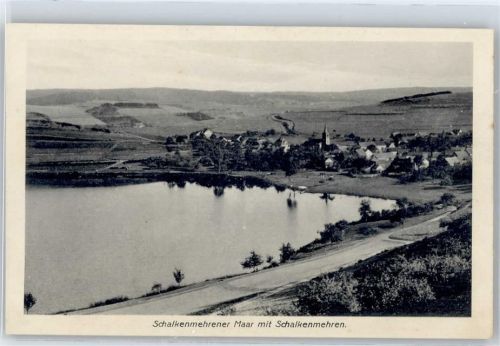 54552 W5569 Schalkenmehren - Teilansicht, Schalkenmehrener Maar, Ort
