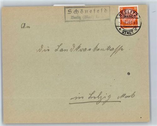 Beelitz Landpoststempel Schönefeld