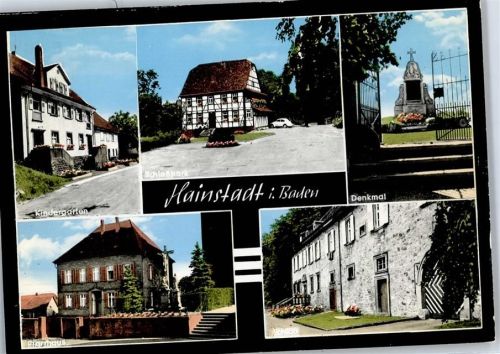 74722 W6967 Hainstadt , Baden - Denkmal Kindergarten Pfarrhaus