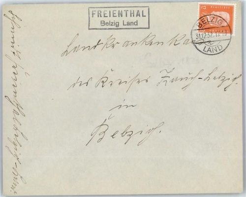 Belzig Landpoststempel Freienthal