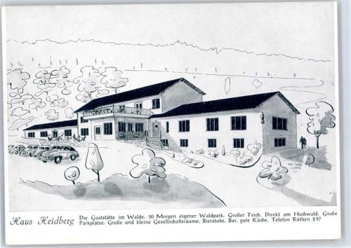 59602 W4784 Rüthen Künstlerkarte Haus Heidberg Gasthaus