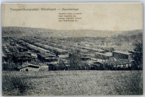 Münsingen 1914 Truppenübungsplatz Barackenlager