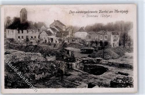 Domnau Niedergebranntes Viertel am Marktplatz