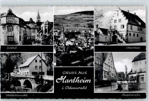 Hardheim 1958 Schloss Marstall Kirche