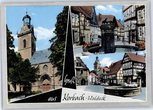 34497 W3540 Korbach - Kilianskirche Brunnen