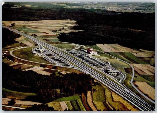 Weingartsgreuth 1976 Fliegeraufnahme Autobahn Raststätte Steigerwald