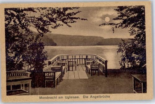 Eutin-Sielbeck Mondnacht an der Angelbrücke des Ukleisee
